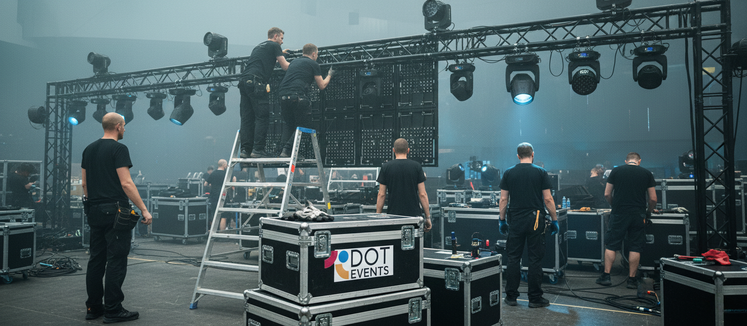 professional event production behind the scenes event production planning and technical setup by Dot Event