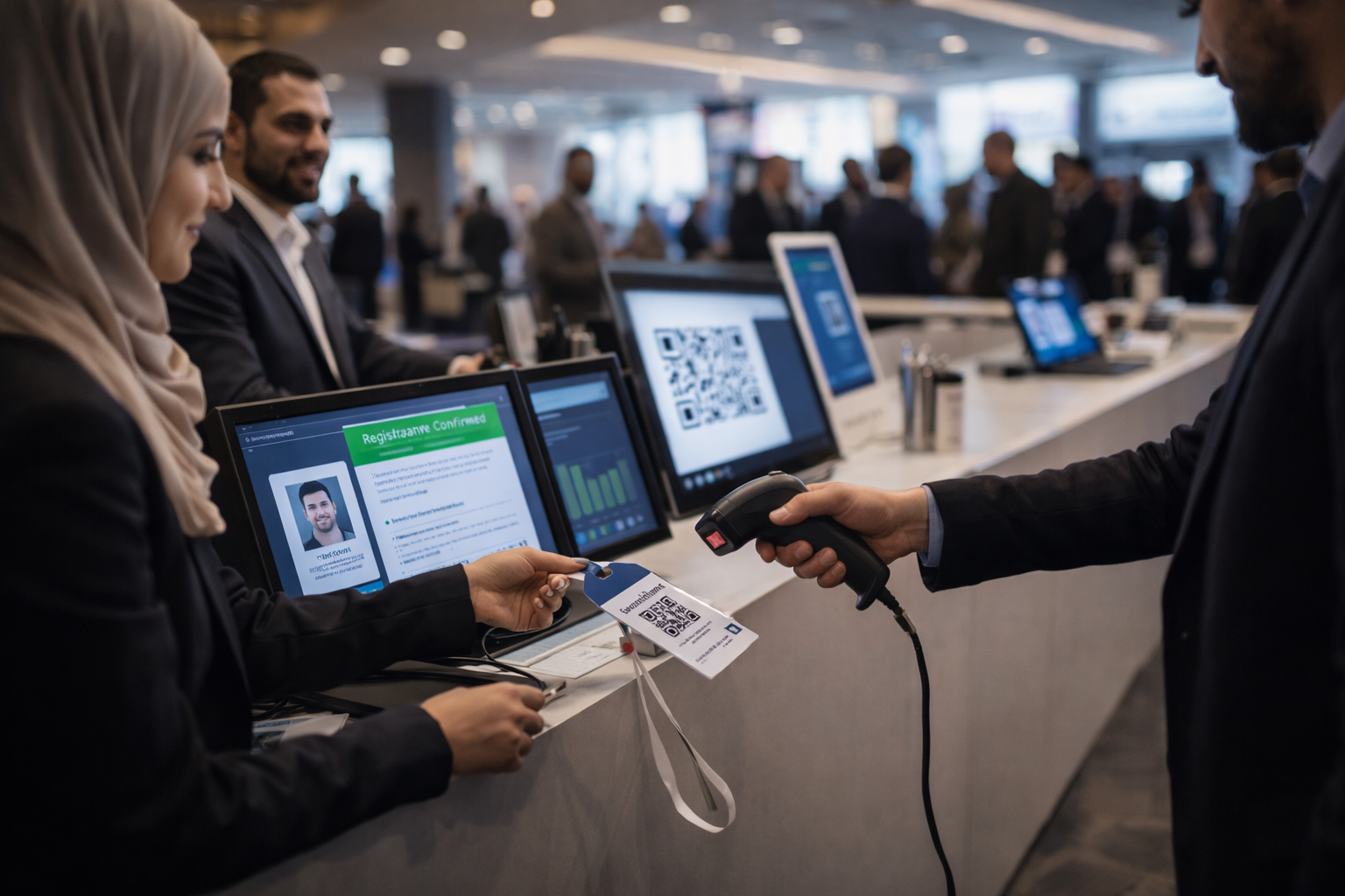 event lead tracking system using QR badge scanning for Event ROI measurement in jordan