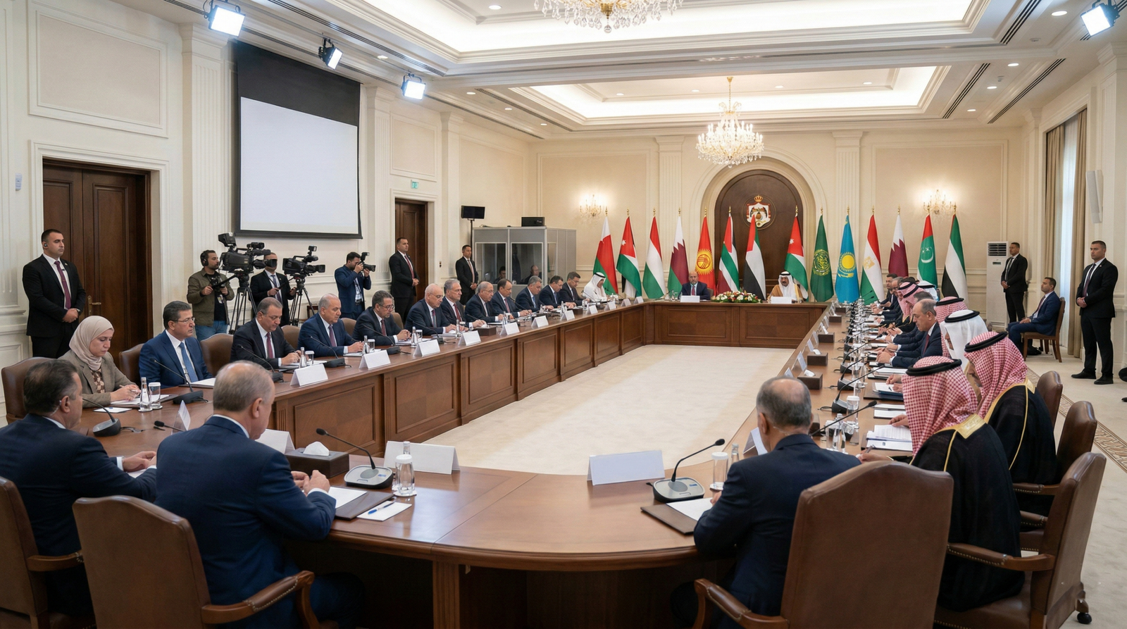 Ministerial conference setup with security coordination in Government event production in jordan