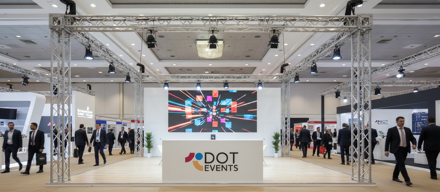 event rental in jordan corporate conference stage setup with LED and truss