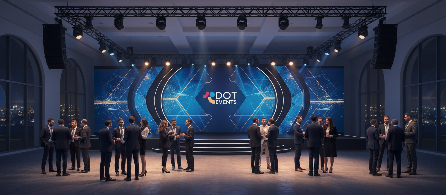 event production cost in jordan high-end corporate stage setup by Dot Event