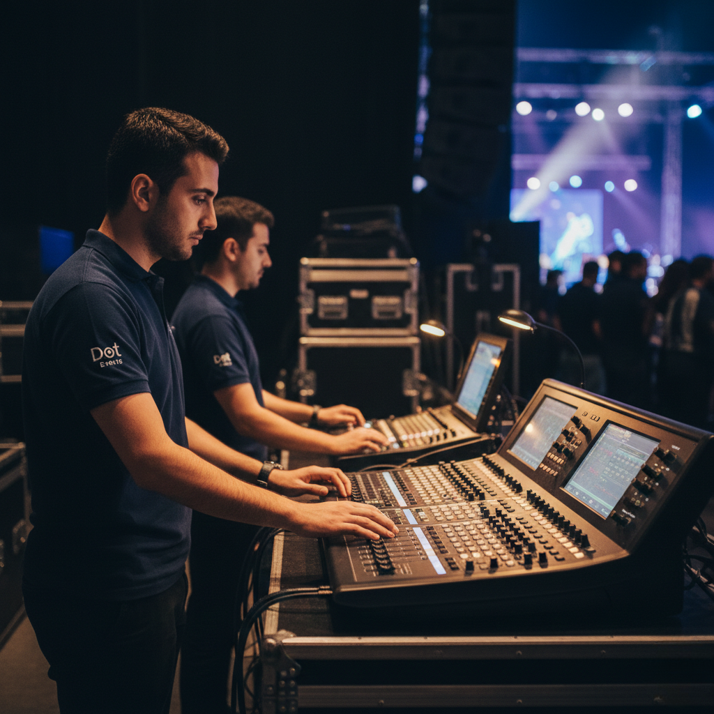 event rental in jordan outdoor stage setup with truss and professional sound system
