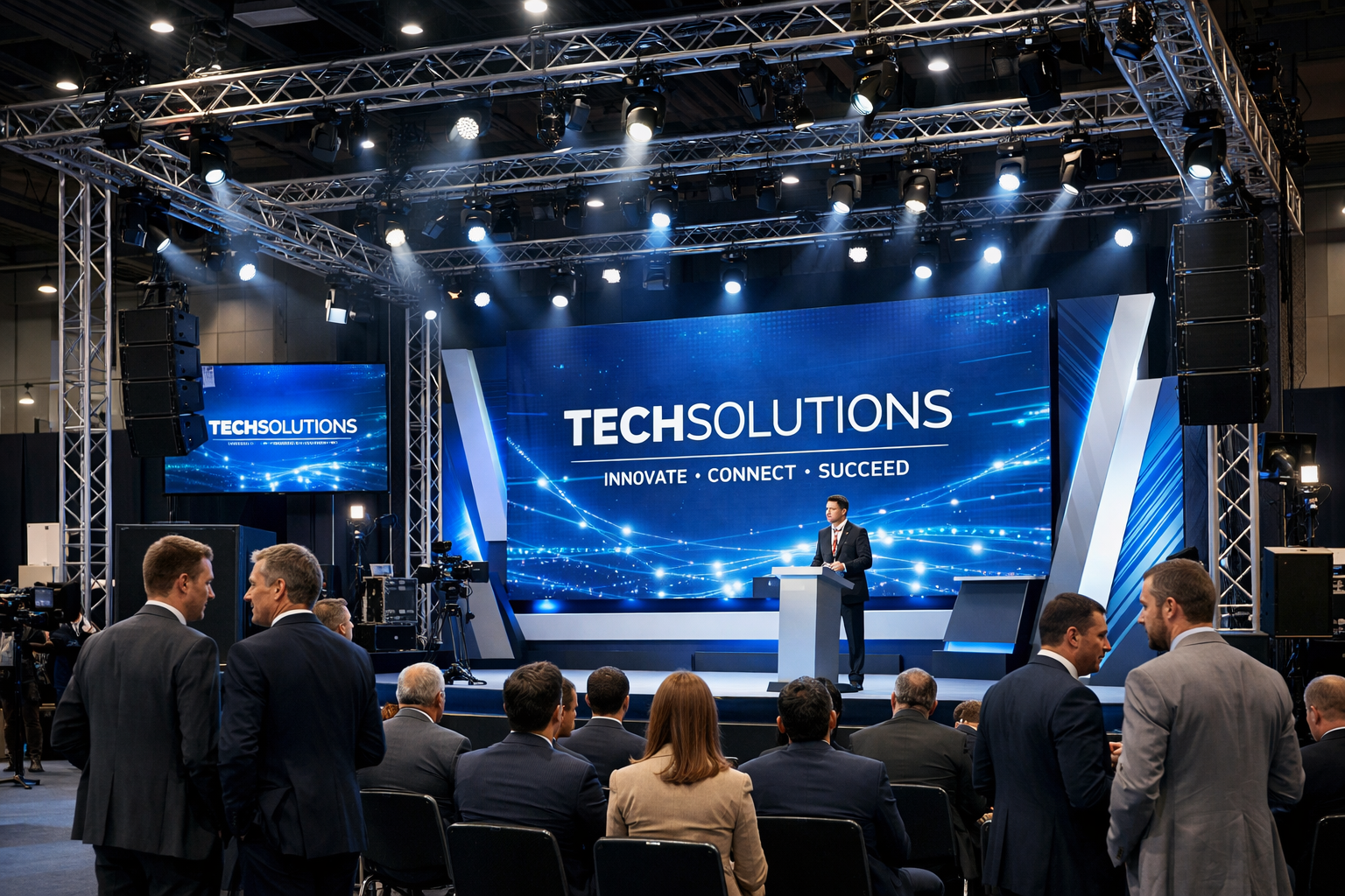 corporate event production lighting and stage environment in Jordan